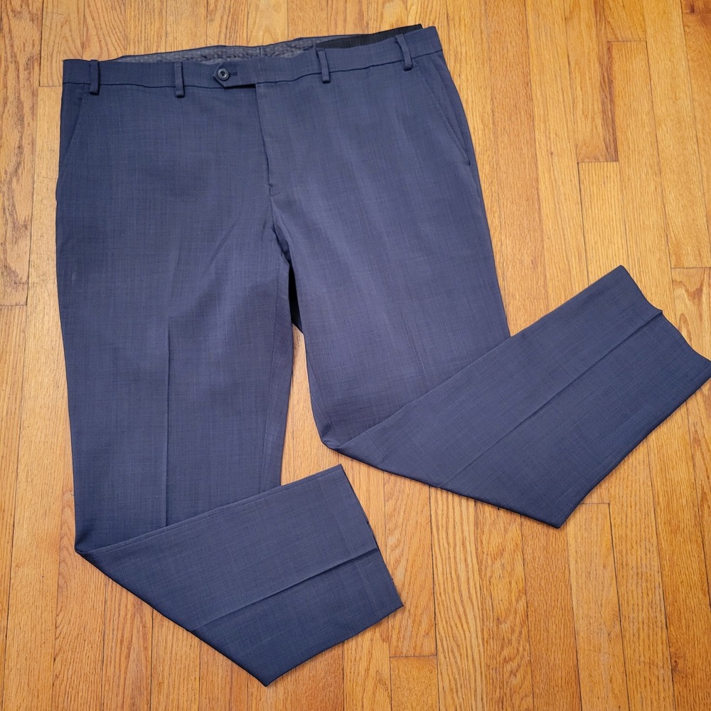 Michael Kors 42.5x29.75 Dress Pants Blue Flat Front Trousers
